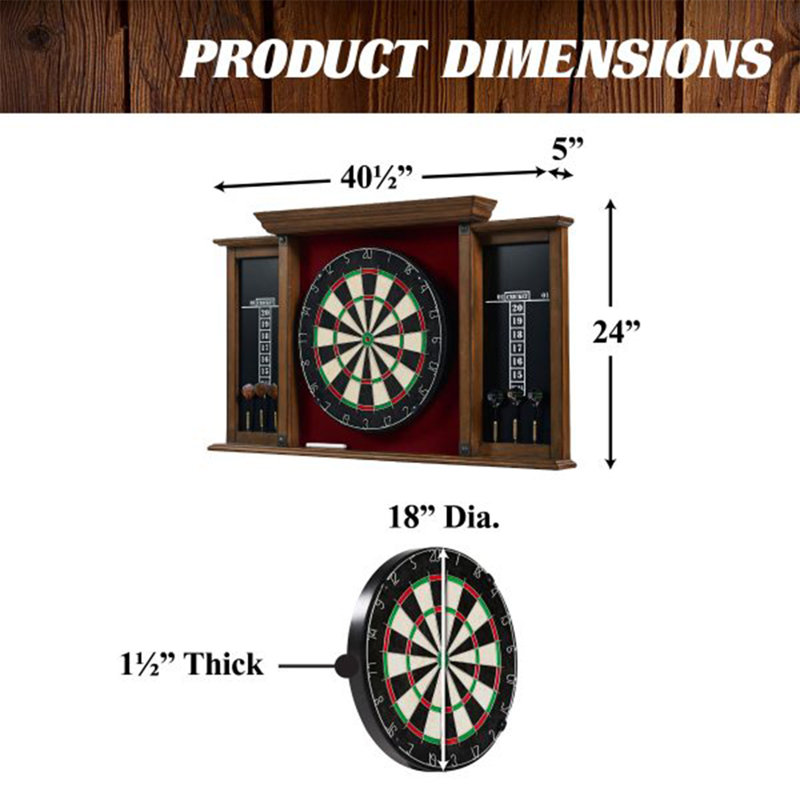 Sherwood Premium Cork Dartboard and Cabinet Set with Darts