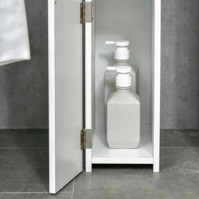 Freestanding Tall Linen Tower with Open Shelves & Anti-Tip Safety