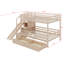 Lit superposé avec escalier de rangement, glissade et 2 tiroirs, lit superposé en bois avec garde-corps, aucun sommier nécessaire-853516720