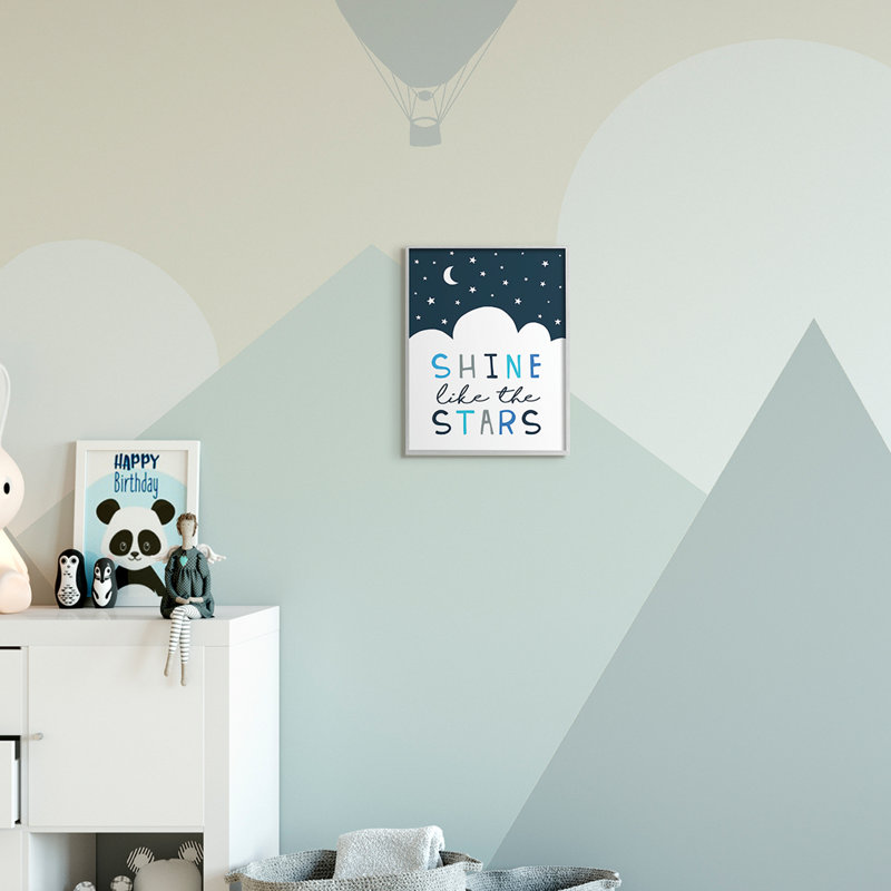 «Shine Like The Stars Expression Night Sky Clouds», Estampe numérique Farmhouse, H 14 po x l 11 po