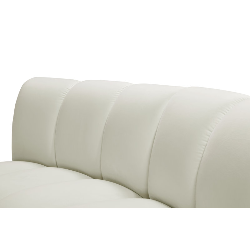 Infinity Wide Velvet Symmetrical Corner Sectional, Cream Velvet, 4-Piece