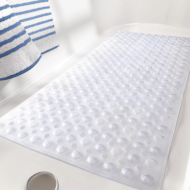 Tapis de douche Aatos, L 16 po x L 39 po, Transparent