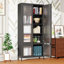 Grande armoire de rangement en métal avec 4 portes vitrées et 5 tablettes latérales-564840298