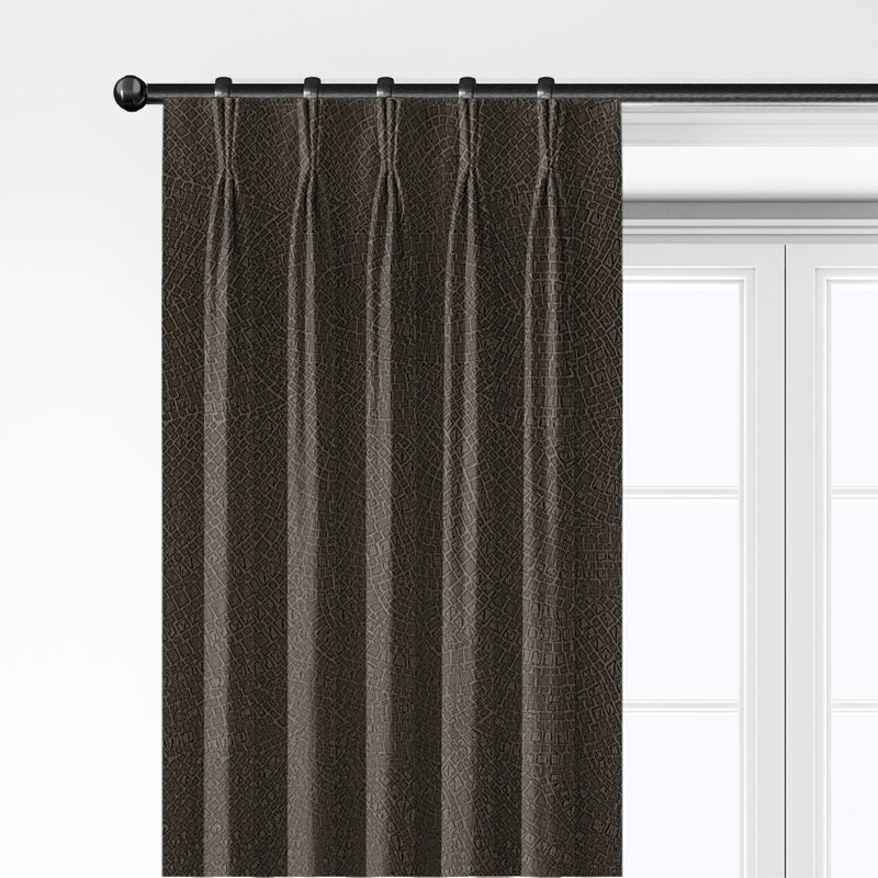 Ensemble de 2 panneaux de rideaux à plis pincés Camden Bark - 40 x 144, 40 x 144