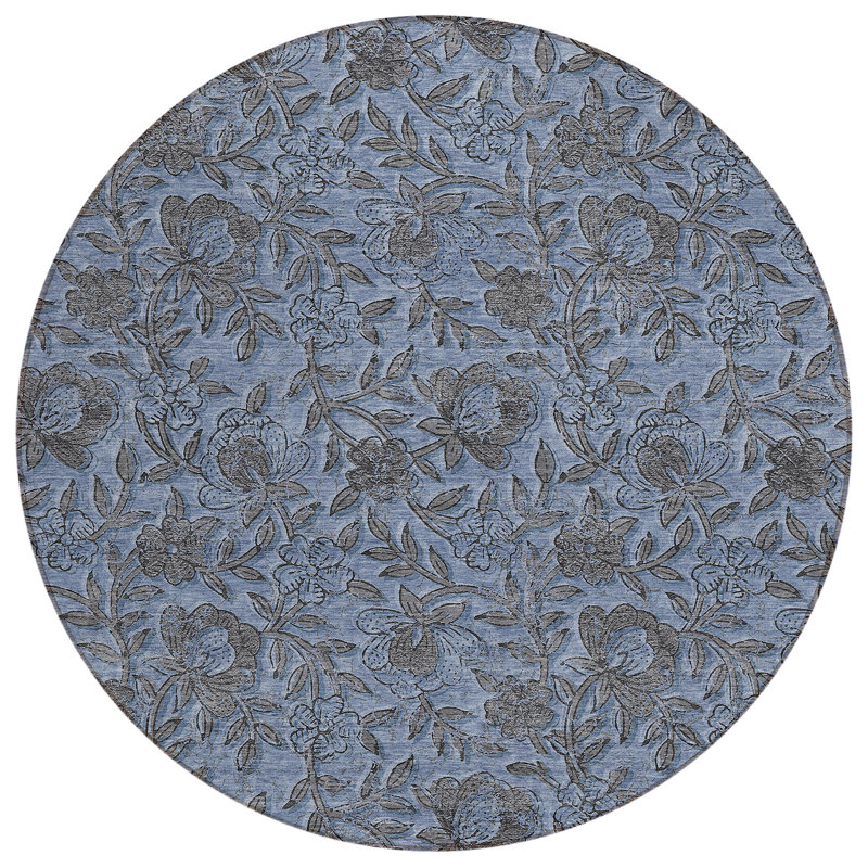 Mahaney Floral Indoor Rug, Round 8'