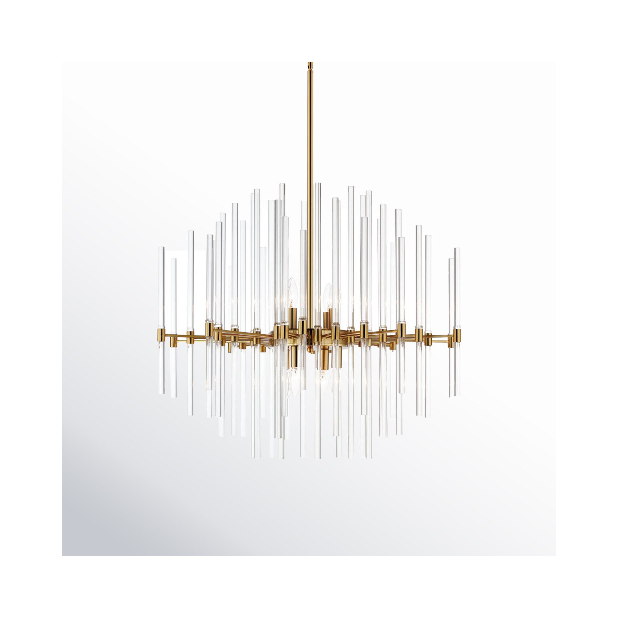 Chadley 8 - Light Dimmable Cylinder Chandelier, 25.5" H x 28.5" W x 28.5" D, Heritage Gold