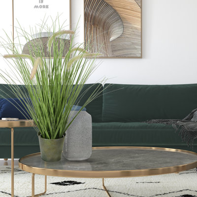 Artificial Potted Green Grass and Cattails