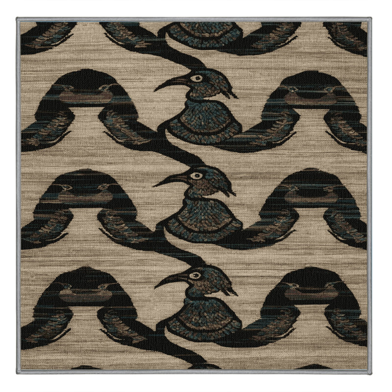 Washable Hadada Ibis Birds Area Rug, Round 5'