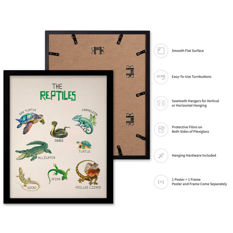 The Reptiles, Black Framed, Poster, 12"H x 16"W