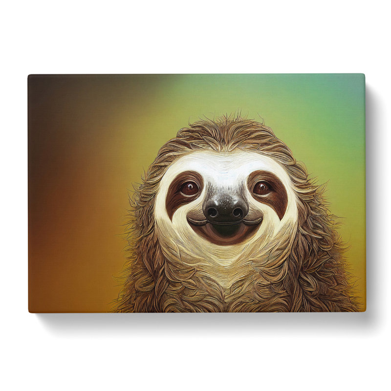 Cute Sloth Painting Vol.3 - Wrapped Canvas, 35cm H x 50cm W x 3cm D