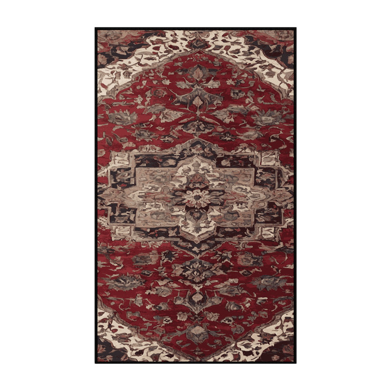 Machine Washable Black Area Rug, Rectangle 7' x 10'