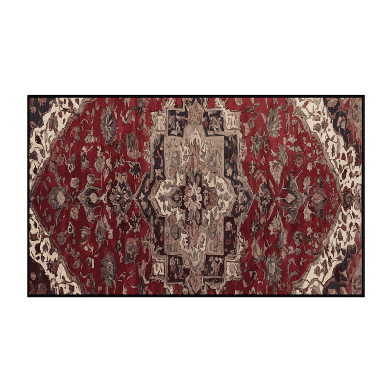 Machine Washable Black Area Rug, Rectangle 8' x 12'