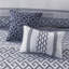 Ensemble d'édredon luxueux en jacquard bleu marine - 7 pièces