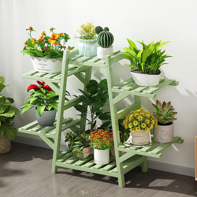 Étagère à plantes en bambou Manhattan 6 niveaux pour l'intérieur et l'extérieur