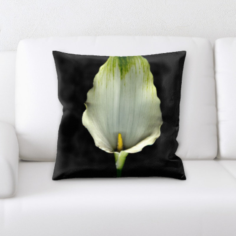 Microsuede Throw Pillow, Green/Black