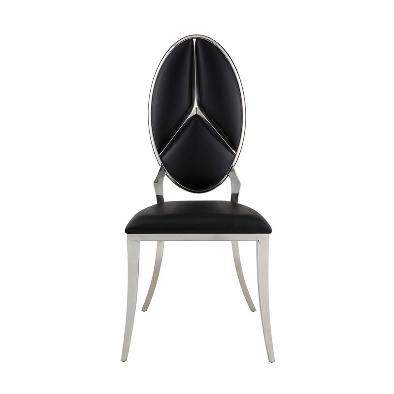 Miryea 43'' H Upholstered Side Chair, Black