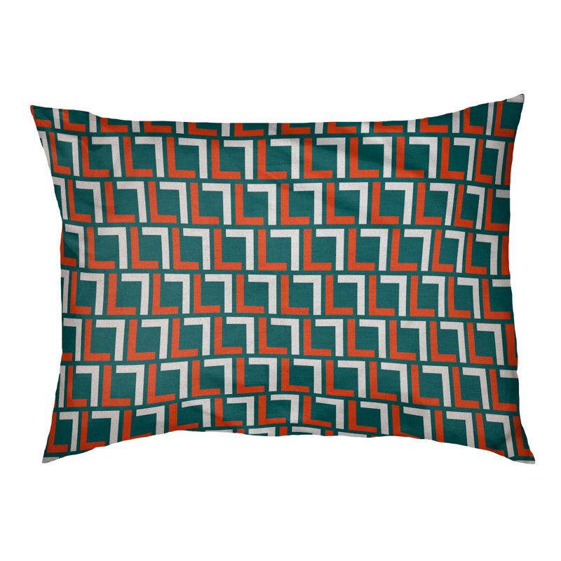 Coussin pour chien Brossard, Grand (l 30 po x P 40 po x H 5 po), Turquoise / orange / blanc