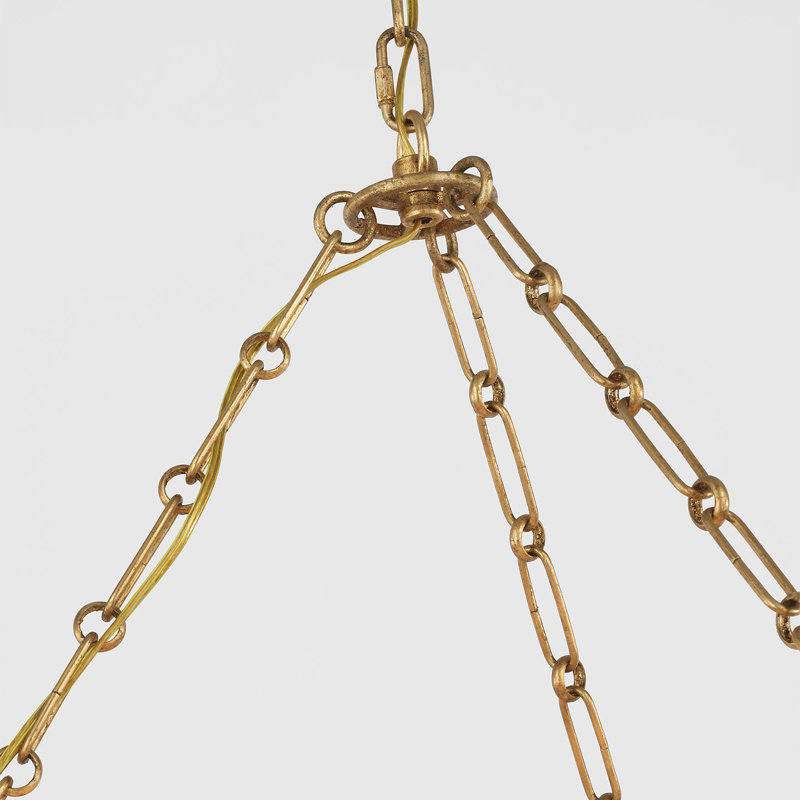 Leslie Chandelier, 30.5" H x 36.75" W x 36.75" D, Golded Iron