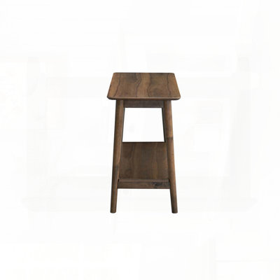 Table de canapé en noyer avec tablette de style contemporain