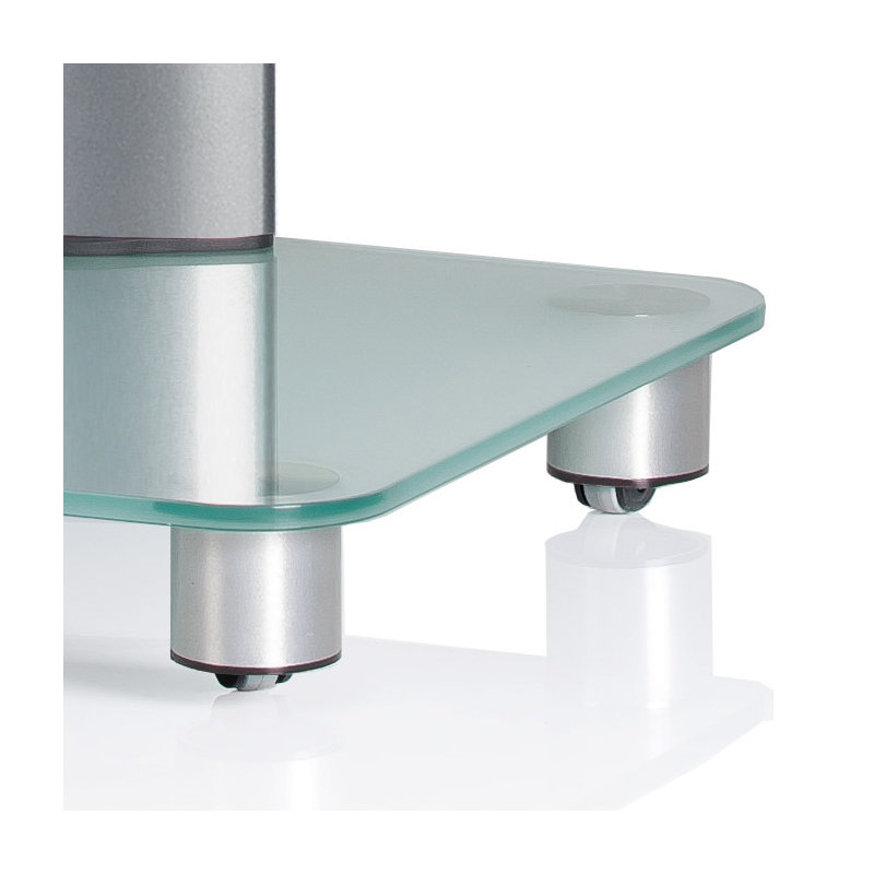 Reuland Unfinished TV Stand for TVs up to 24", Silver Brushed/Frosted
