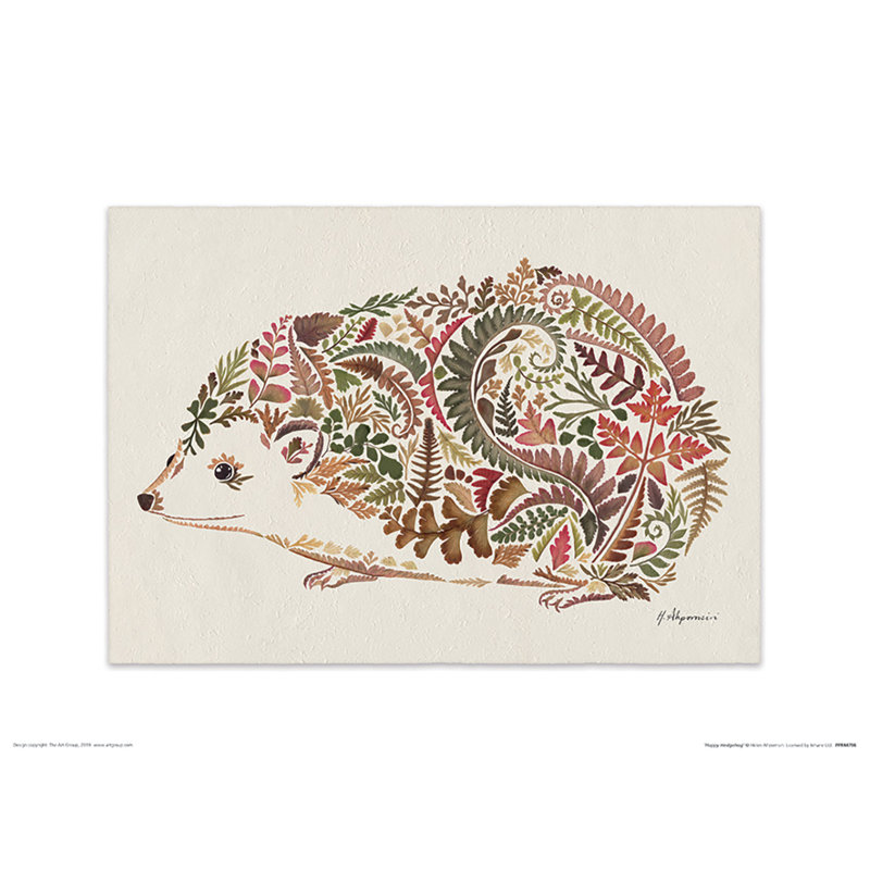 Happy Hedgehog by Helen Ahpornsiri - No Frame Painting