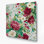 Aquarelle florale 34, art mural gris en métal