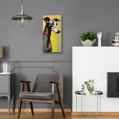  'Greyhound 2' by Sean Parnell Acrylic Glass Wall Art, 12" x 24"