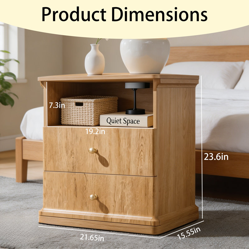 Table de chevet de rangement moderne et simple pour la chambre à coucher et le salon, NaturalOak
