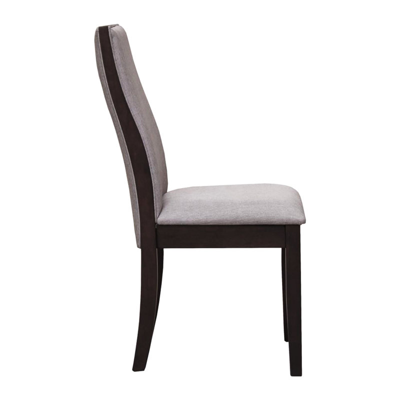 Chaises de salle à manger rembourrées en tissu (2), dossier ergonomique avec siège taupe pour un repas délicieux, hauteur de 19,5 po (sur 2), siège confortable, design,