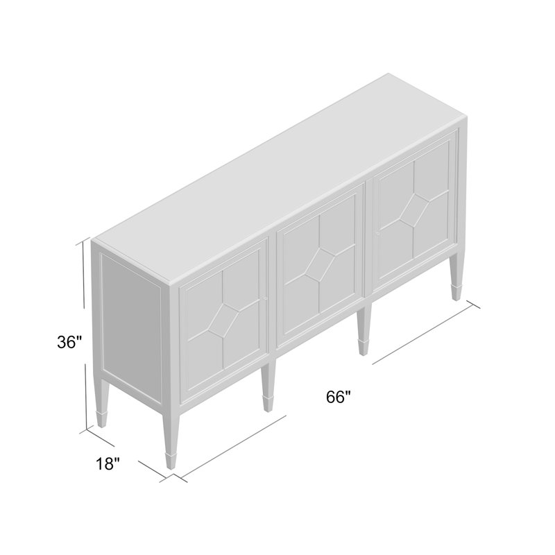 Monarch 66'' W Solid Wood Sideboard