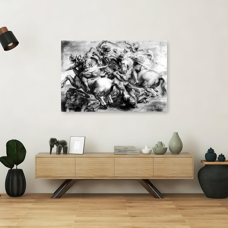 La bataille d'Anghiari, reproduction d'art classique classique, H 40 po x l 60 po