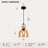 Vintage Black Pendant Light with Amber Glass Shade
