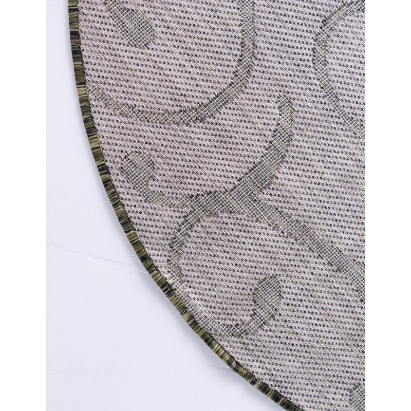 Hague Botanical Green Indoor/Outdoor Area Rug, Round 10'8"