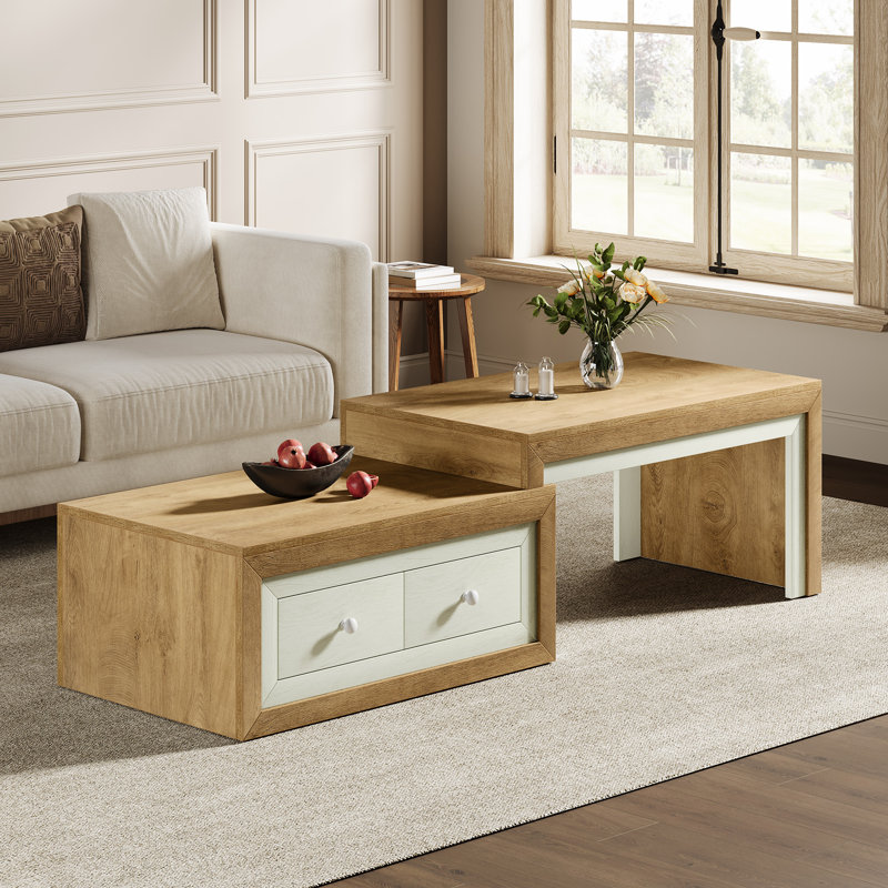 Extendable Coffee Table With 2 Drawers