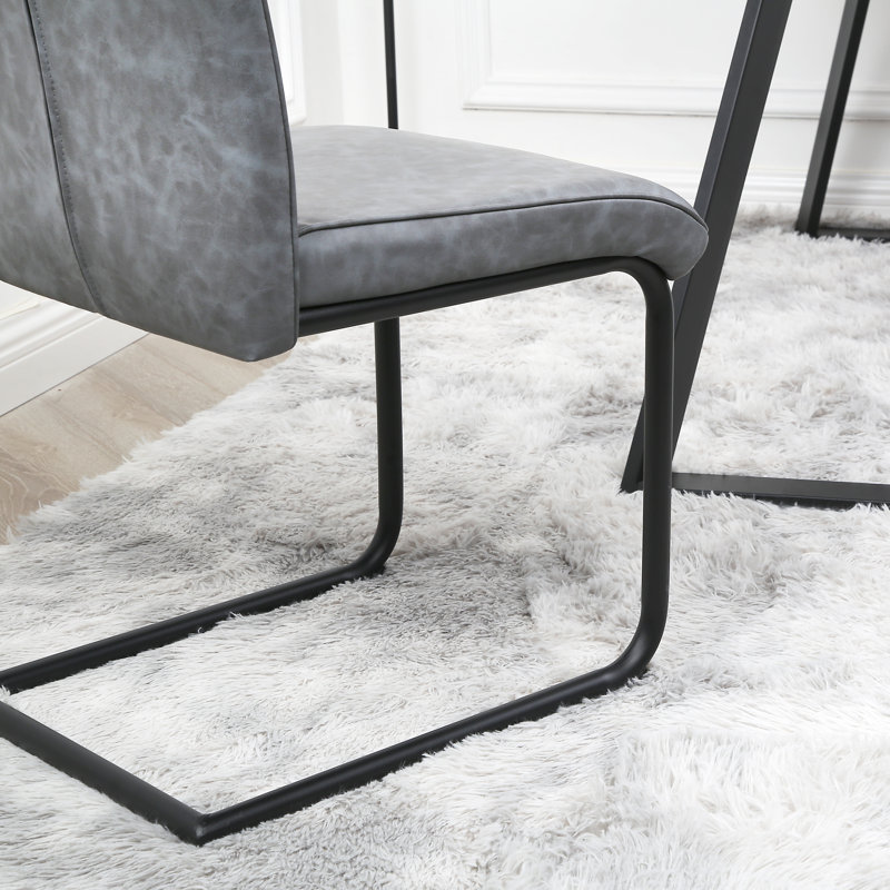 Cantilever Chair Set Asfand, Grey