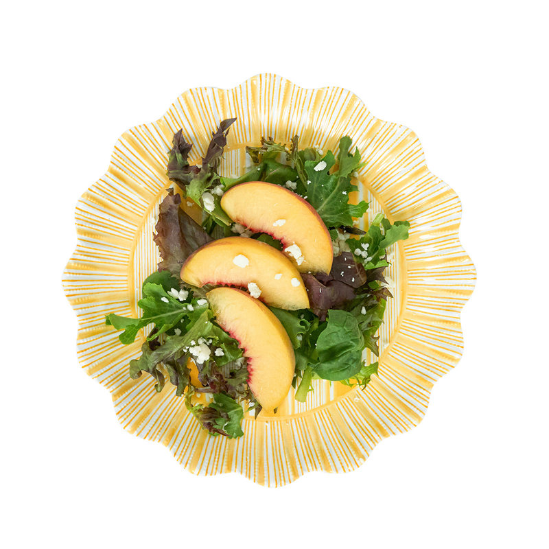 Cabana Stripe Melamine Dessert/Salad Plates, Sunshine