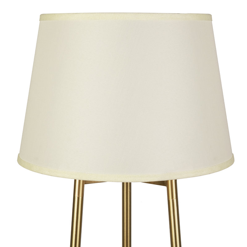 62.4'' Gold/Clear Column Floor Lamp with Outlet