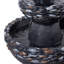 Fontaine à piédestal 36,5 po à 3 niveaux avec pompe intégrée, aspect pierre résistante aux intempéries pour jardin ou patio-389294058