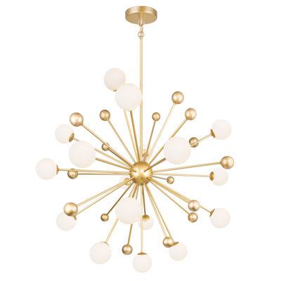 Malyki 17 Light Chandelier With Sun Gold Finish for Dining Room, Bedroom, or Living Room
