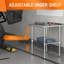 Table de préparation en acier inoxydable avec tablette réglable-114626249