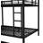 Metal Bunk Bed with Trundle, Black-114313893