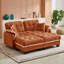 Canapé capitonné en chenille avec coussins assortis et pouf multifonctionnel-1765865717