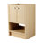 Bathroom Vanity With Vessel Sink, Wall-Mounted Floating White Rectangular Acrylic Integrated Basin Without Faucet, Striped Shelves Layer, Natural Woodgrain Colour