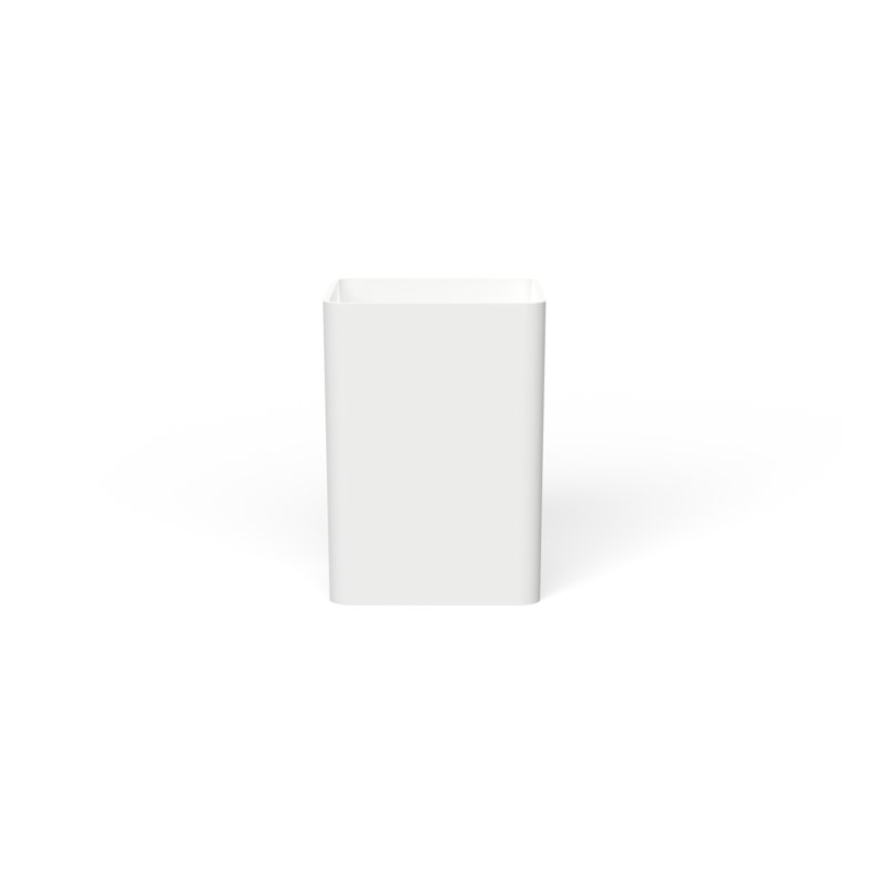 Badeloft Rectangular Stone Resin Freestanding Pedestal Bathroom Sink SB-02-M in Matte White, Matte White