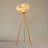 Japanese-style bamboo-woven solid wood floor lamp