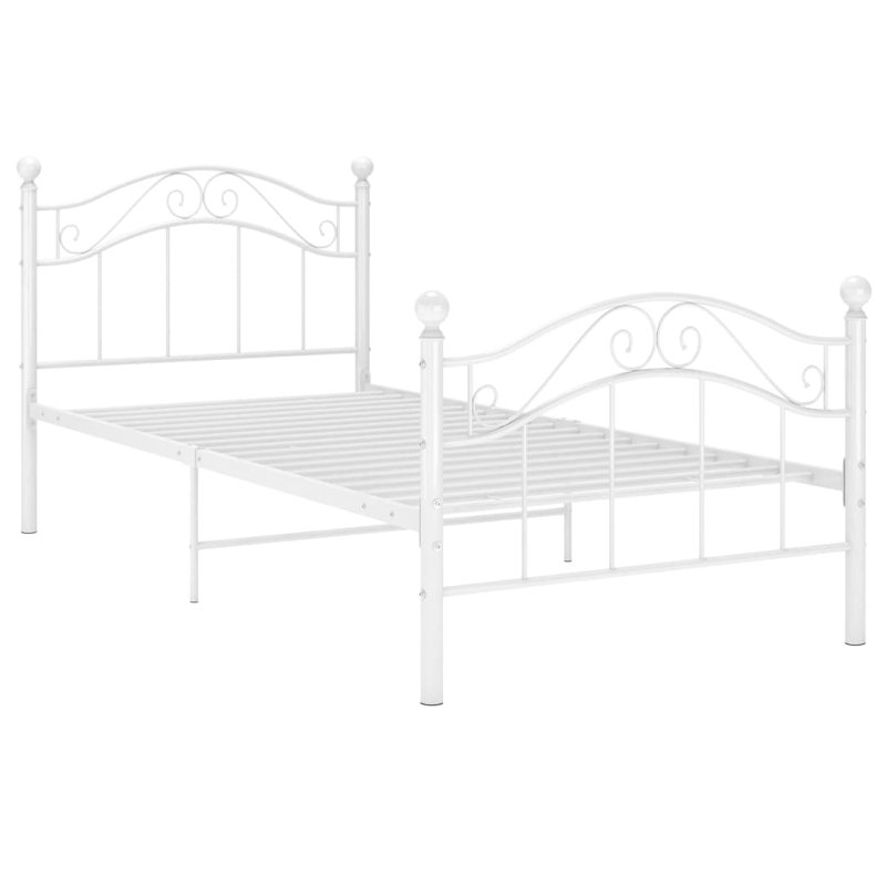 Gapspard UK Single - DE 90 X 190 Cm Metal Bed, White, 90 x 200cm
