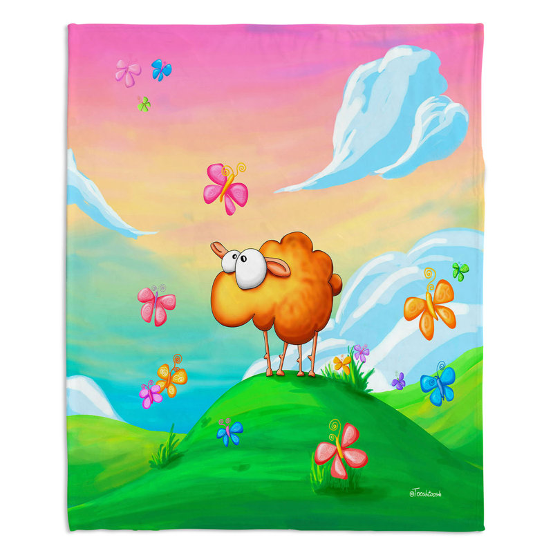  Jeté Wallo le mouton, L 51 po x L 60 po, Rose