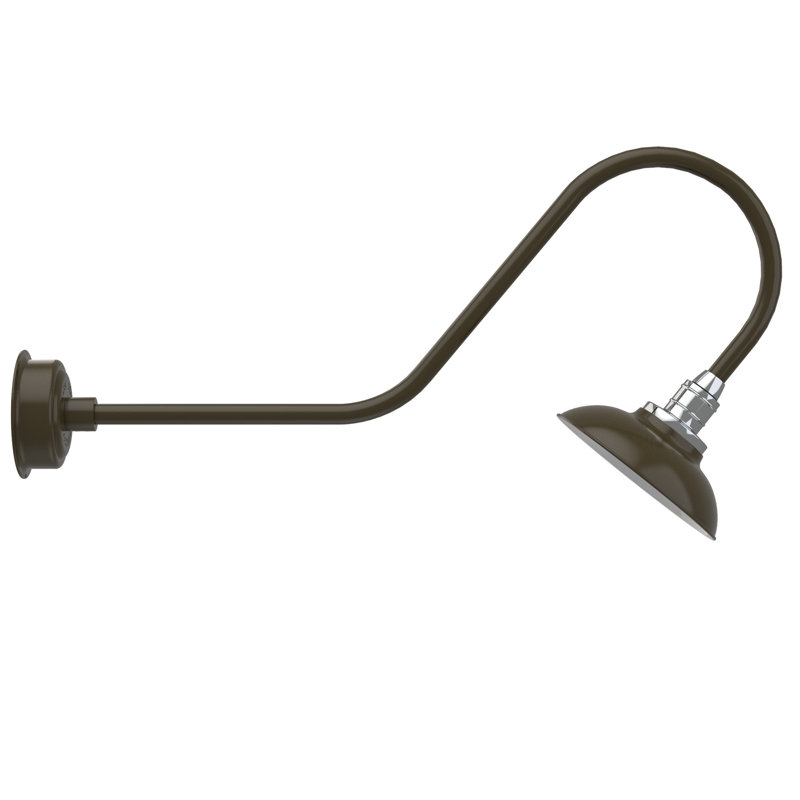 Luminaire de grange d’extérieur à del Ludwicka, H 12 po x l 10 po x P 36 po, Bronze acajou