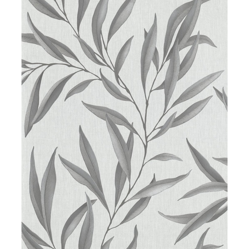 Floral Double Roll, White/Gray/Silver