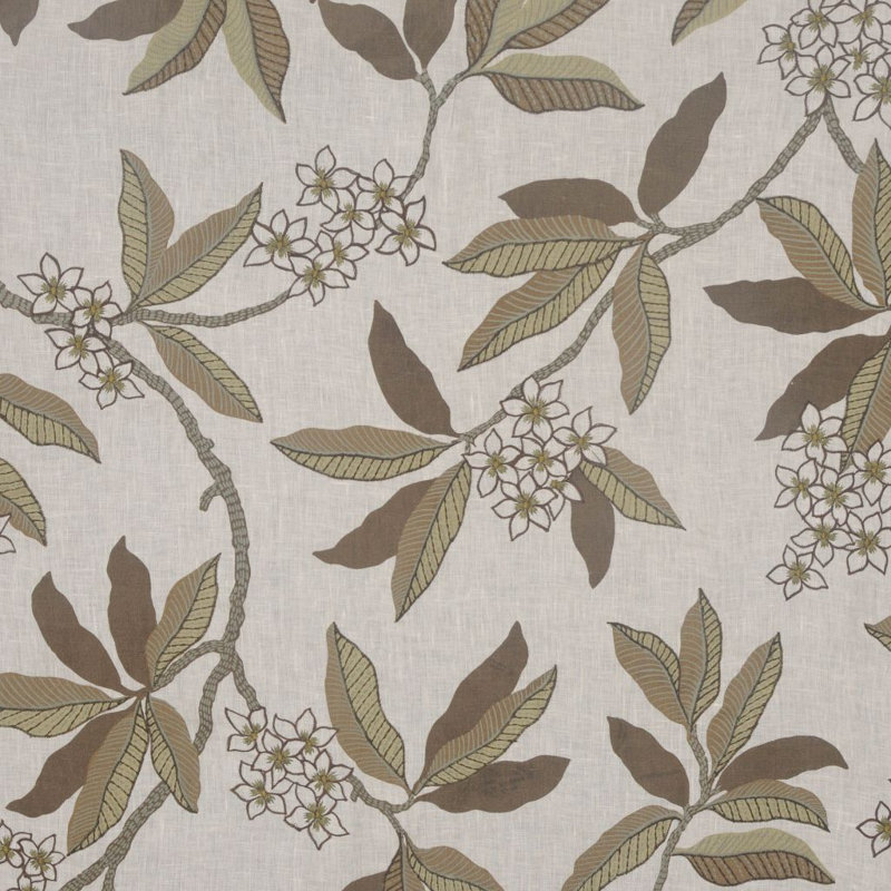 Tissu à feuillage floral Allure, Taupe / beige